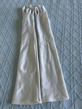 Long white opera gloves